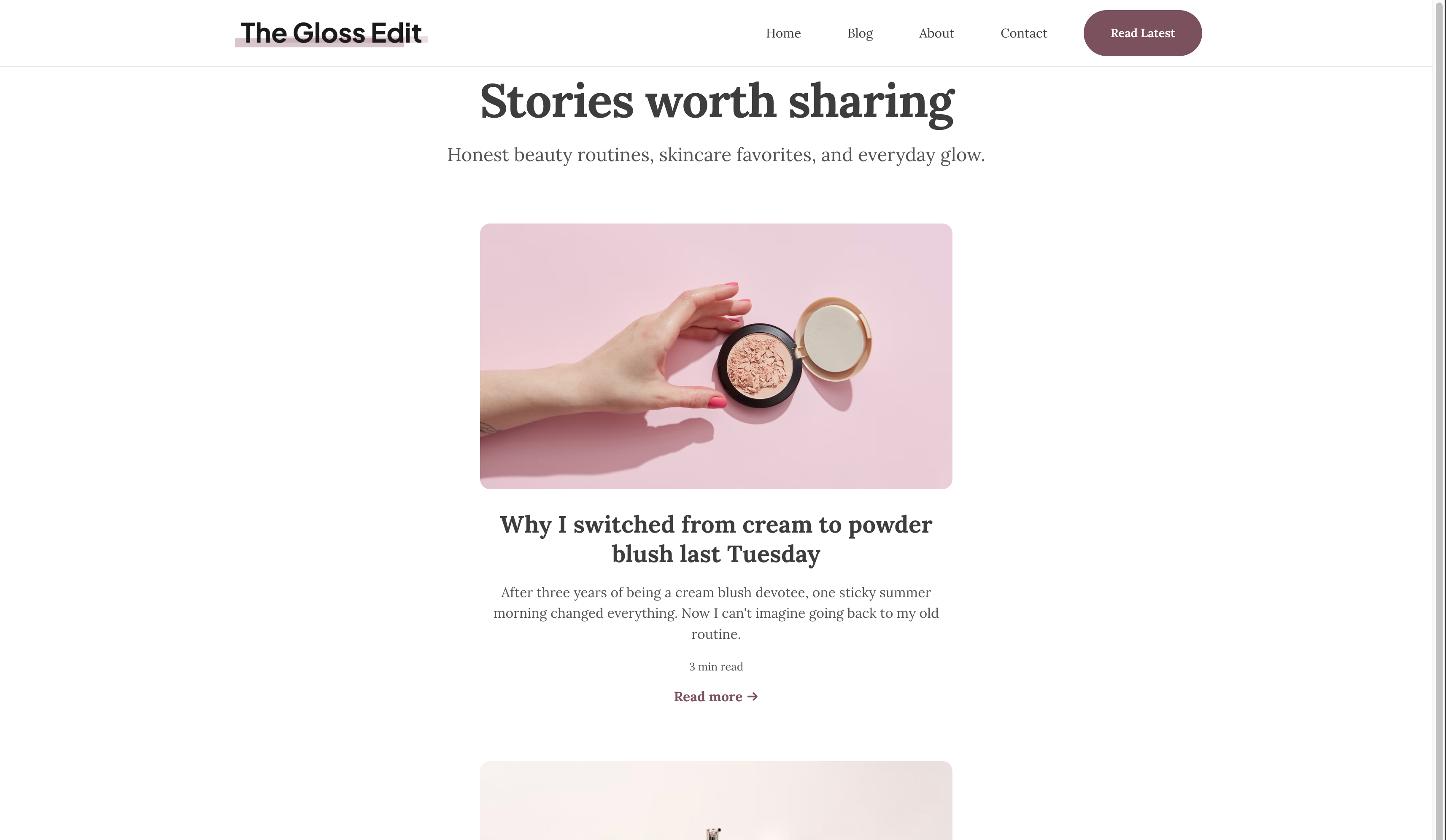 The Gloss Edit example website